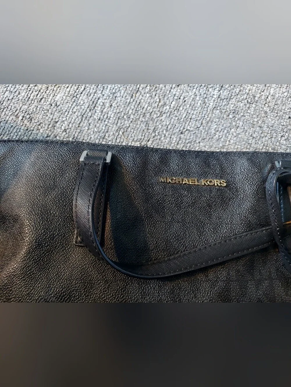 Michael Kors Black Leather Tote Bag